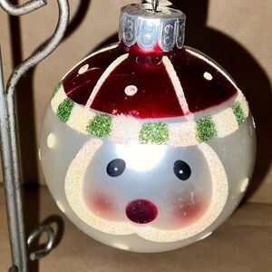 Christopher Radko Face of Santa ornament - glass w/glitter - approx. 3”